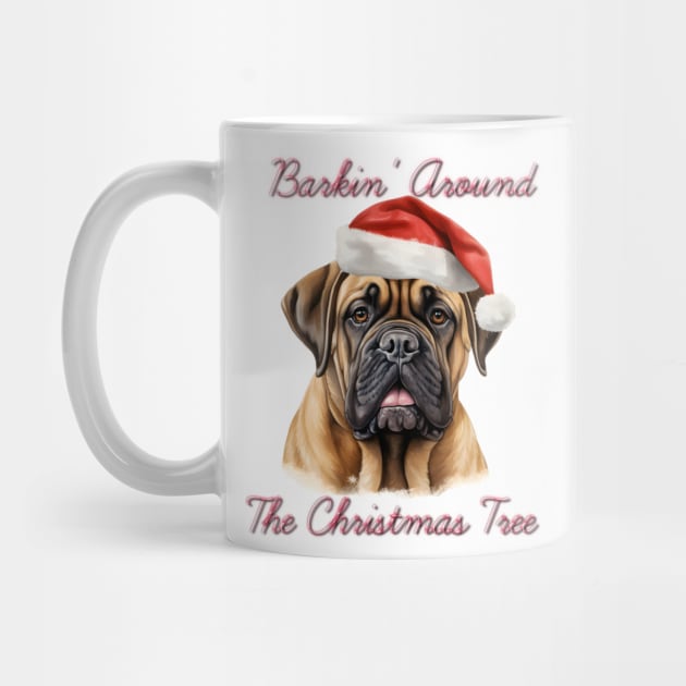 Christmas Bull Mastiff Dog in Santa Hat by Pawsitive Curios